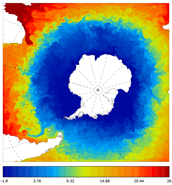 FOAM potential temperature (°C) at 5 m for 01 May 2006