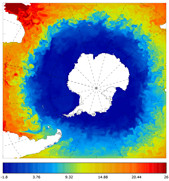 FOAM potential temperature (°C) at 5 m for 01 November 2007