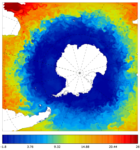 FOAM potential temperature (°C) at 5 m for 01 October 2008