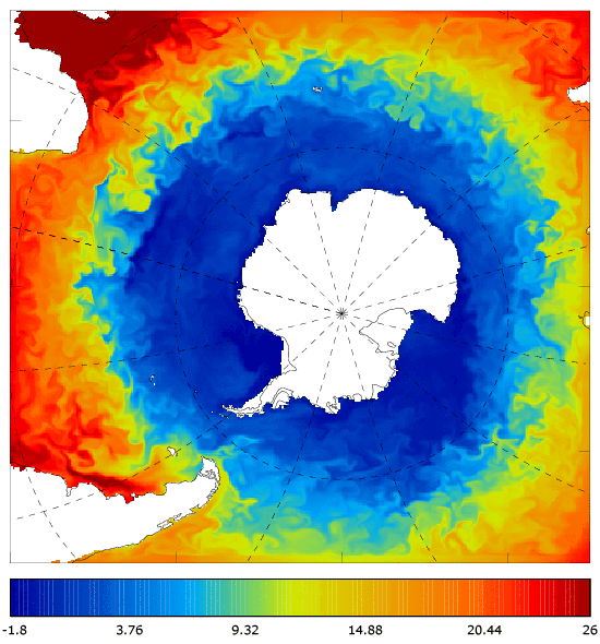FOAM potential temperature (°C) at 5 m for 01 February 2009