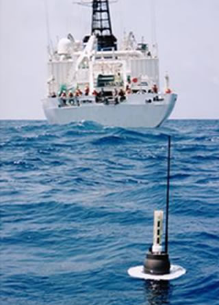 Argo float shortly after deployment Argo float shortly after deployment