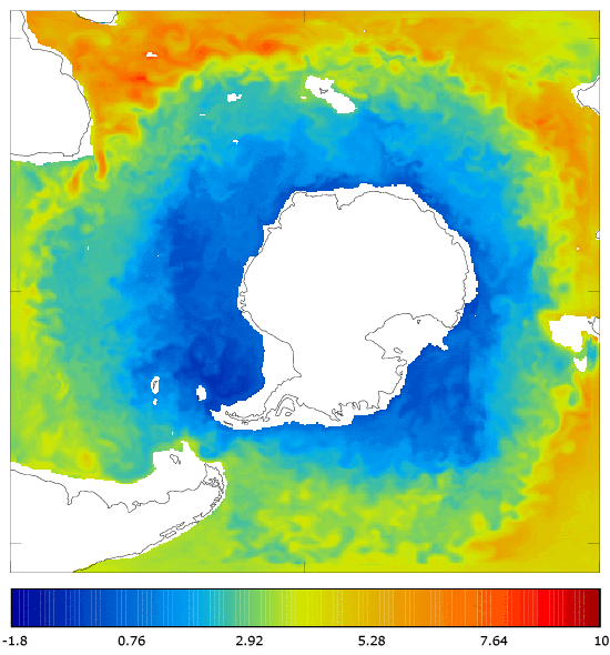 FOAM potential temperature (°C) at 995.5 m for 01 April 2005