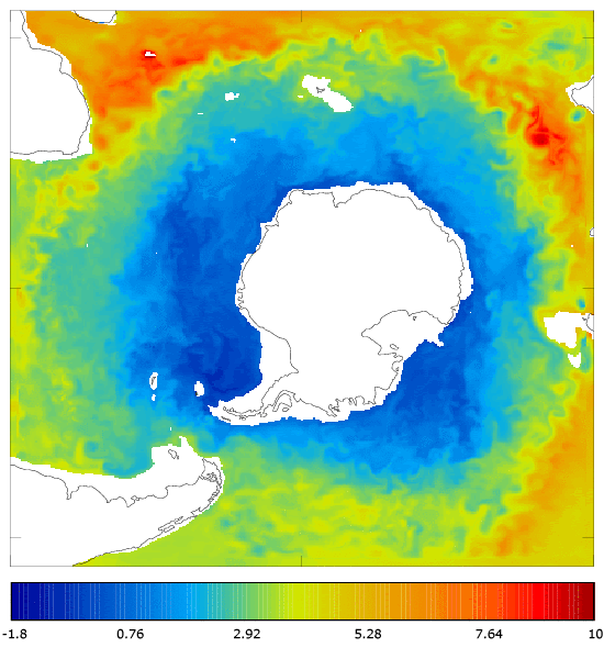 FOAM potential temperature (°C) at 995.5 m for 01 June 2005