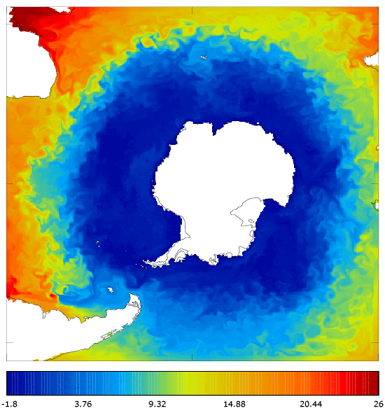 FOAM potential temperature (°C) at 5 m for 01 September 2005