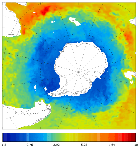 FOAM potential temperature (°C) at 995.5 m for 01 November 2005