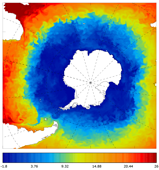 FOAM potential temperature (°C) at 5 m for 01 January 2006