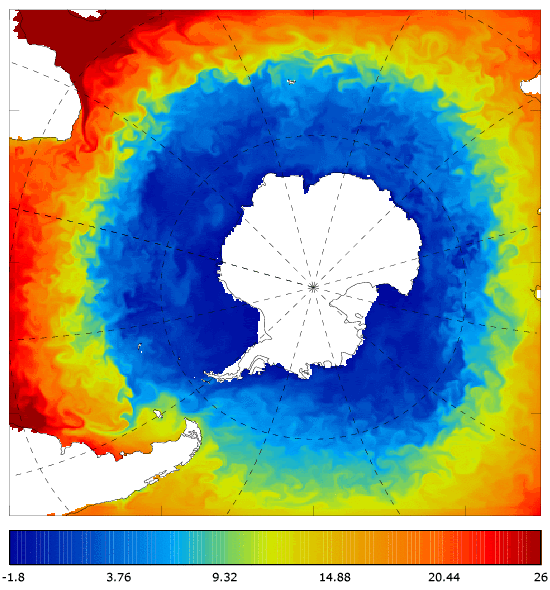 FOAM potential temperature (°C) at 5 m for 01 February 2006