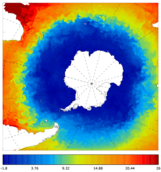 FOAM potential temperature (°C) at 5 m for 01 December 2006