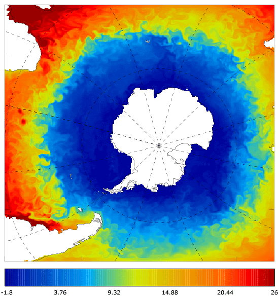 FOAM potential temperature (°C) at 5 m for 01 May 2007