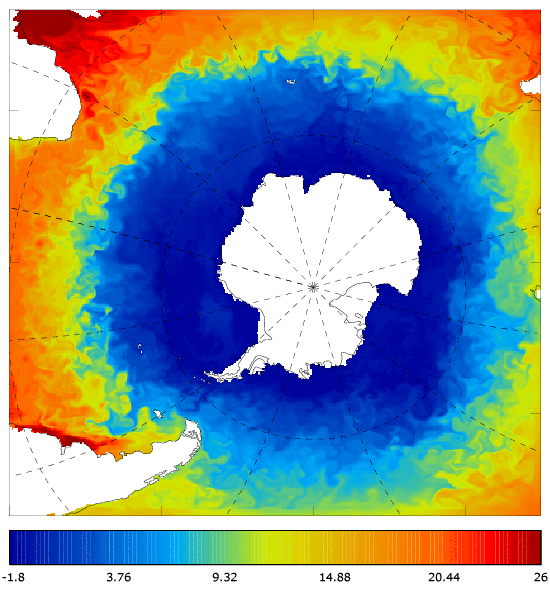 FOAM potential temperature (°C) at 5 m for 01 June 2007