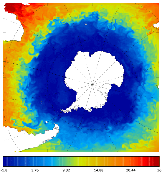 FOAM potential temperature (°C) at 5 m for 01 September 2007