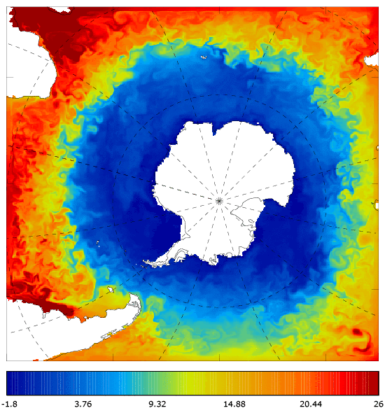 FOAM potential temperature (°C) at 5 m for 01 February 2008