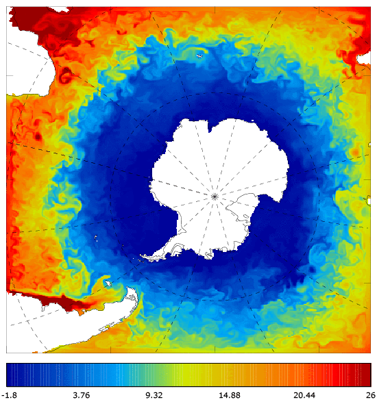 FOAM potential temperature (°C) at 5 m for 01 May 2008