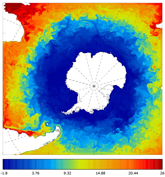 FOAM potential temperature (°C) at 5 m for 01 June 2008