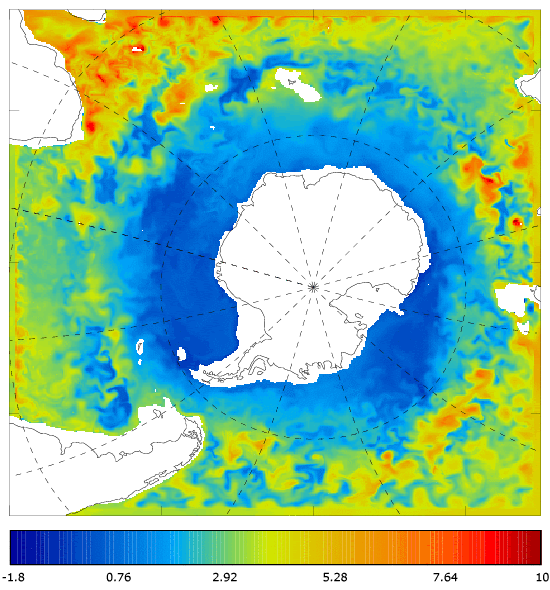 FOAM potential temperature (°C) at 995.5 m for 01 June 2008