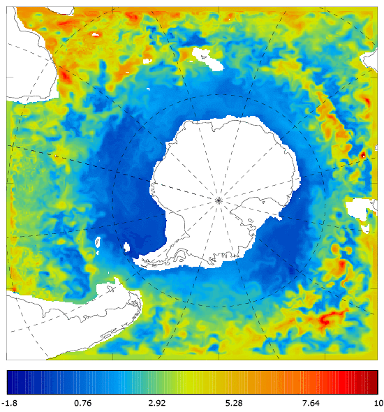 FOAM potential temperature (°C) at 995.5 m for 01 September 2008