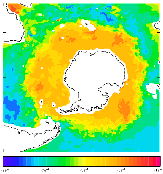 FOAM salinity at 995.5 m for 01 July 2004