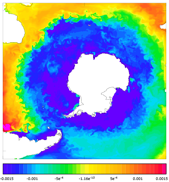 FOAM salinity at 5 m for 01 January 2005