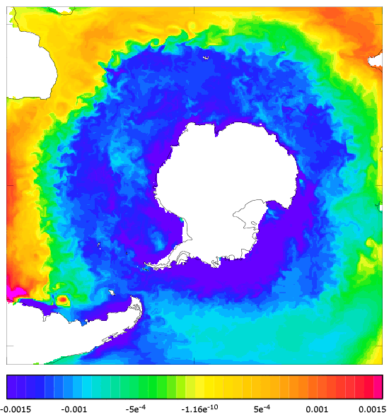 FOAM salinity at 5 m for 01 February 2005