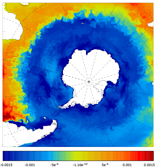 FOAM salinity at 5 m for 01 January 2007