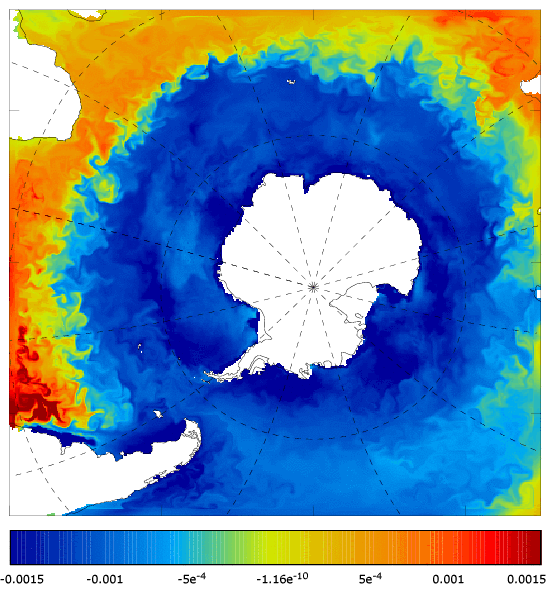 FOAM salinity at 5 m for 03 January 2008