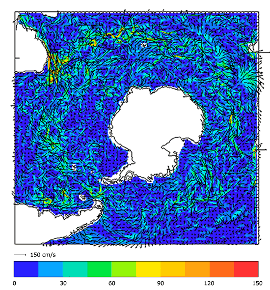 FOAM velocity at 5 m for 01 July 2004