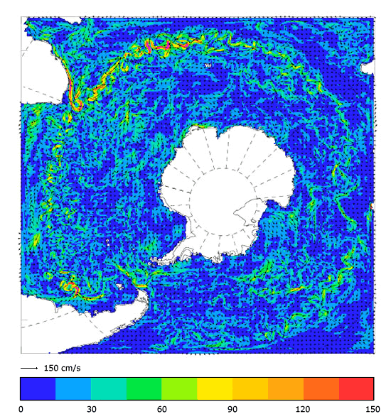 FOAM velocity at 5 m for 01 December 2004