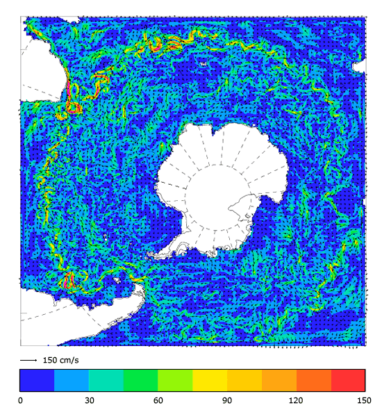 FOAM velocity at 5 m for 01 January 2005