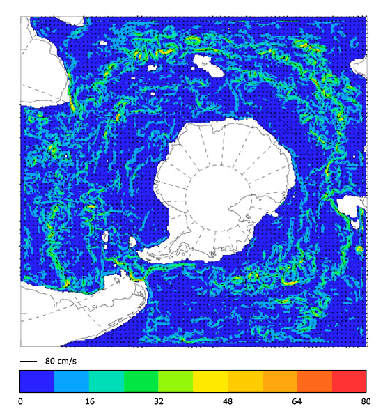 FOAM velocity at 995.5 m for 01 December 2005