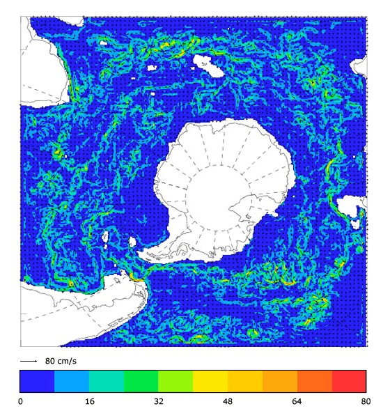 FOAM velocity at 995.5 m for 01 April 2006