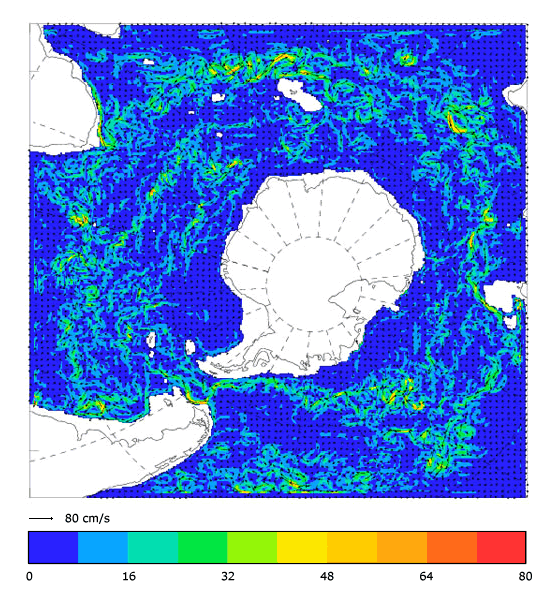 FOAM velocity at 995.5 m for 01 May 2006