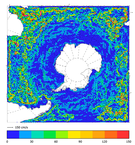 FOAM velocity at 5 m for 03 January 2008