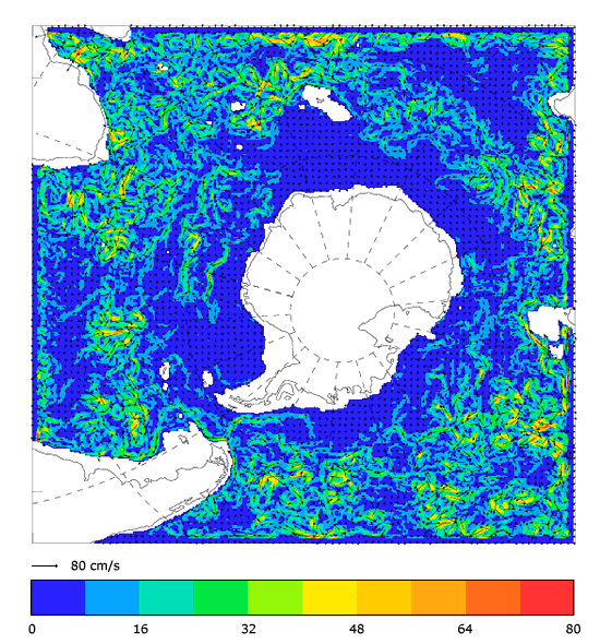 FOAM velocity at 995.5 m for 01 May 2008