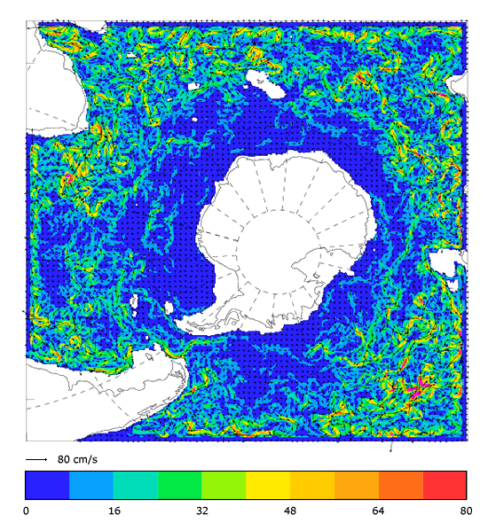 FOAM velocity at 995.5 m for 01 October 2008