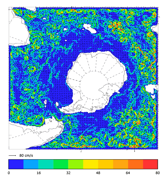 FOAM velocity at 995.5 m for 01 December 2008