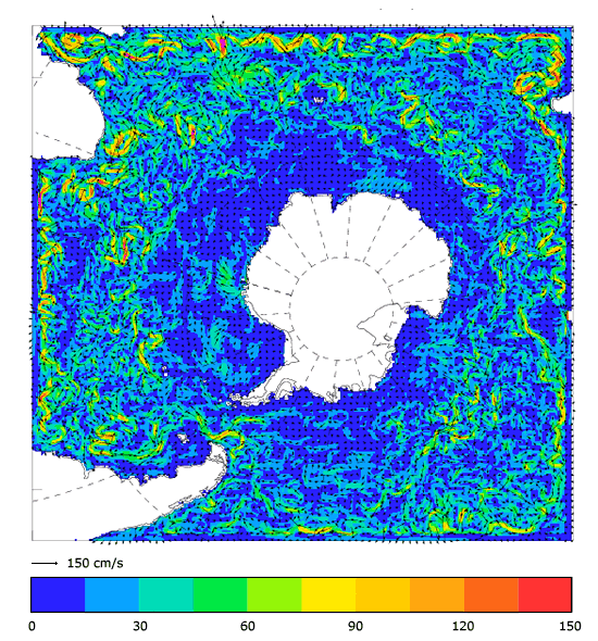 FOAM velocity at 5 m for 01 January 2009