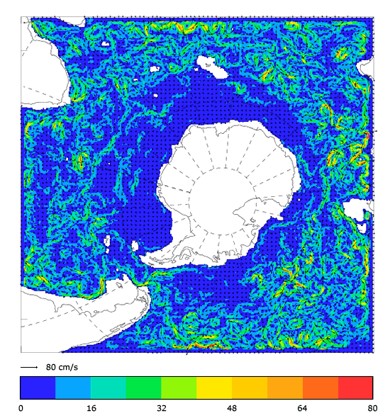 FOAM velocity at 995.5 m for 01 January 2009